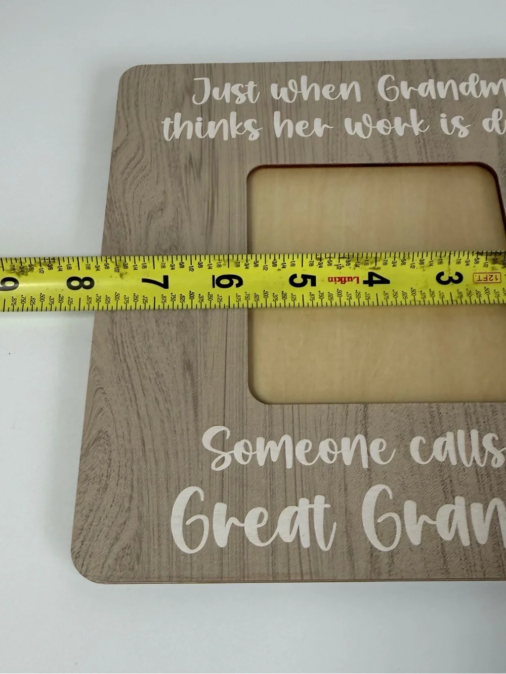 Great Grandma Wood Grain Picture Frame Sentiment Gift New Baby Reveal 8x8